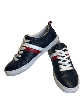 Y2k Tommy Hilfiger Sneakers 8.5 Blue w/ Red White Stripes Style Twlireal Lace Up